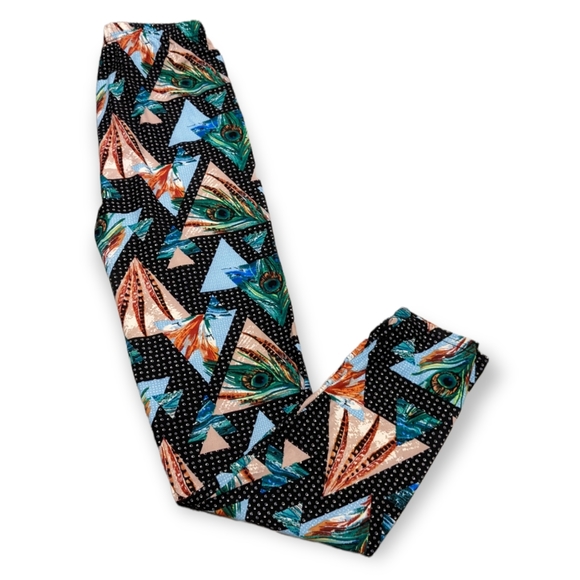 2 for $10 Feather Pattern Leggings M/L - Picture 1 of 2